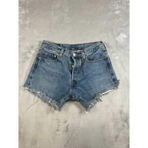 Levi's Womens Denim Button Fly Genuine 501 Cutoff Booty Jean Shorts Jorts 28